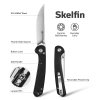 Складной нож, SENCUT, Skelfin S25007-2, сталь 9Cr18MoV 3.3 дюйма, рукоять G10 черная, Button Lock