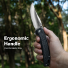 Складной нож, SENCUT, Vornix S25038-2, клинок 9Cr18MoV 3.65 дюйма, рукоять Canvas Micarta черная, Liner Lock
