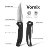 Складной нож, SENCUT, Vornix S25038-2, клинок 9Cr18MoV 3.65 дюйма, рукоять Canvas Micarta черная, Liner Lock