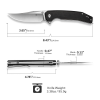 Складной нож, SENCUT, Vornix S25038-2, клинок 9Cr18MoV 3.65 дюйма, рукоять Canvas Micarta черная, Liner Lock