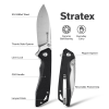 Cuțit pliabil, SENCUT, Stratex S25055-1, lamă 9Cr18MoV 80.6mm, mâner G10 negru, liner lock
