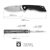 Cuțit pliabil, SENCUT, Stratex S25055-1, lamă 9Cr18MoV 80.6mm, mâner G10 negru, liner lock