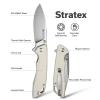 Складной нож, SENCUT, Stratex S25055-2, сталь 9Cr18MoV 80.6мм, рукоять G10 айвори, лайнер-лок Складной нож, SENCUT, Stratex S25055-2, сталь 9Cr18MoV 80.6мм, рукоять G10 айвори, лайнер-лок