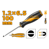 Отвертка плоская с ударной ручкой SL6,5x100mm GRIPro Tolsen Отвертка плоская с ударной ручкой SL6,5x100mm GRIPro Tolsen