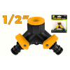 Conector rapid pentru furtun tip Y 1/2 cu robinete Tolsen Conector rapid pentru furtun tip Y 1/2 cu robinete Tolsen