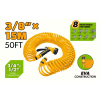 Furtun spiralat 15m p/u gradina cu pistol de stropit 8 functii Tolsen
