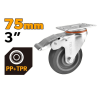 Roata pentru carucior rotativa cu frana 75mm 100kg PP+TPR Tolsen Roata pentru carucior rotativa cu frana 75mm 100kg PP+TPR Tolsen