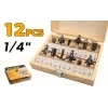 Set 12 freze pentru lemn 6,35mm Tolsen Set 12 freze pentru lemn 6,35mm Tolsen