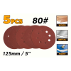 Set 5 discuri abrazive pentru slefuit 125mm #80 Tolsen