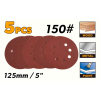Set 5 discuri abrazive pentru slefuit 125mm #150 Tolsen