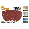 Set 5 discuri abrazive pentru slefuit 102х151mm #180 triunghi Tolsen