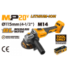 Polizor unghiular Li-Ion MP20V 115mm fara accu Brushless Tolsen