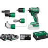 Masina de insurubat DS18DD Quick 18V 2Ah + 4 adaptoare Hikoki