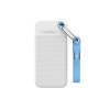 2TB SSD Portabil Verbatim Pocket, White with 2 Rubber Sleeves (White & Light Blue),1000 MB/s