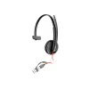 Casti monoaurale Poly Blackwire 3210 / +USB-C/A Adapter