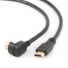 Cable HDMI CC-HDMI490-6, 1.8 m, HDMI v.1.4 90 degrees, male-male, Black cable with gold-plated connectors, Bulk packing