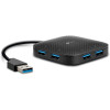 TP-Link UH400 USB Hub, mini-size, 4 ports, USB 3.0, Built-in USB connector cable
