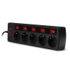 Surge Protector SVEN SF-05PL, 5 Sockets, 3.0m, individual switches, Black Surge Protector SVEN SF-05PL, 5 Sockets, 3.0m, individual switches, Black