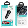 USB автомобильное зарядное устройство HOCO Z38 Resolute / 1 x USB + 1 x USB-C / Total output: 38W / up to PD3.0 / QC3.0 / Black