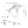 Arm for 1 monitor 17”-32” - Gembird MA-DA1-02, Adjustable desk display mounting arm, Gas spring 2-8kg, VESA 75/100, arm rotates, extends and retracts, tilts to Arm for 1 monitor 17”-32” - Gembird MA-DA1-02, Adjustable desk display mounting arm, Gas spring 2-8kg, VESA 75/100, arm rotates, extends and retracts, tilts to