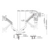 Arm for 2 monitors 17”-32” - Gembird MA-DA2-02, Steel (1.35 mm), Gas spring 2-8 kg per screen, VESA 75/100, arm rotates, extends and retracts, tilts to change Arm for 2 monitors 17”-32” - Gembird MA-DA2-02, Steel (1.35 mm), Gas spring 2-8 kg per screen, VESA 75/100, arm rotates, extends and retracts, tilts to change
