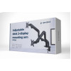 Arm for 2 monitors 17”-32” - Gembird MA-DA2-02, Steel (1.35 mm), Gas spring 2-8 kg per screen, VESA 75/100, arm rotates, extends and retracts, tilts to change Arm for 2 monitors 17”-32” - Gembird MA-DA2-02, Steel (1.35 mm), Gas spring 2-8 kg per screen, VESA 75/100, arm rotates, extends and retracts, tilts to change