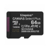 Карта памяти microSD 64GB Kingston Canvas Select Plus, 150MB/s + SD adapter