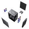 Корпус 1STPLAYER BS-2 / no PSU / Side-Window / 3x120mm / mATX / Black