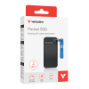 M.2 Внешний SSD Verbatim Pocket / 2TB / USB 3.2 Gen 2 / Black/Blue