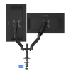 Arm for 2 monitors 13”-31.5” - AOC AD110DX with integrated USB Hub, Black, USB Hub: USB-C + USB3.0, Desk Clamp/Grommet, Aluminum structure, Gas spring, Height Arm for 2 monitors 13”-31.5” - AOC AD110DX with integrated USB Hub, Black, USB Hub: USB-C + USB3.0, Desk Clamp/Grommet, Aluminum structure, Gas spring, Height