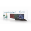 Gembird KBS-UML-01, 3-in-1 backlight desktop set, US layout, Black Gembird KBS-UML-01, 3-in-1 backlight desktop set, US layout, Black