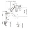 Arm for 1 monitor 17”-32” - Gembird MA-DA1P-01, Adjustable desk display mounting arm, Gas spring 2-9 kg, VESA 75/100, arm rotates, extends and retracts, tilts