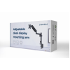 Arm for 1 monitor 17”-32” - Gembird MA-DA1P-01, Adjustable desk display mounting arm, Gas spring 2-9 kg, VESA 75/100, arm rotates, extends and retracts, tilts