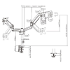Arm for 2 monitors 17”-32” - Gembird MA-DA2P-01, Adjustable desk 2 displays mounting arm, Gas spring 2-9 kg, VESA 75/100, arm rotates, extends and retracts Arm for 2 monitors 17”-32” - Gembird MA-DA2P-01, Adjustable desk 2 displays mounting arm, Gas spring 2-9 kg, VESA 75/100, arm rotates, extends and retracts
