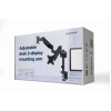 Arm for 2 monitors 17”-32” - Gembird MA-DA2P-01, Adjustable desk 2 displays mounting arm, Gas spring 2-9 kg, VESA 75/100, arm rotates, extends and retracts Arm for 2 monitors 17”-32” - Gembird MA-DA2P-01, Adjustable desk 2 displays mounting arm, Gas spring 2-9 kg, VESA 75/100, arm rotates, extends and retracts