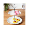 Suport de servire 2 nivele D17/21cm, H25cm, portelan Suport de servire 2 nivele D17/21cm, H25cm, portelan