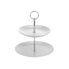 Suport de servire 2 nivele D17/21cm, H25cm, portelan Suport de servire 2 nivele D17/21cm, H25cm, portelan