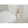 Perie WC cu suport "Cilindru" Bathroom 35.5cm, capac din bambus, alba Perie WC cu suport