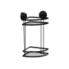 Raft de colt cu 2 nivele pe ventuze Tendance 18X18X38cm, metal, negru Raft de colt cu 2 nivele pe ventuze Tendance 18X18X38cm, metal, negru