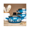 Cratita emailata Blue 16cm, 1.5l, capac din sticla Cratita emailata Blue 16cm, 1.5l, capac din sticla