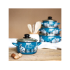 Cratita emailata Blue 16cm, 2.2l, capac din sticla Cratita emailata Blue 16cm, 2.2l, capac din sticla