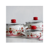 Cratita emailata Kitchen 24cm, 5l, capac din sticla Cratita emailata Kitchen 24cm, 5l, capac din sticla