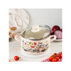 Cratita emailata "Home Cooking" 16cm, 2.4l, capac din sticla Cratita emailata