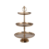 Suport de servire 3 nivele D30cm H50cm, metal, auriu Suport de servire 3 nivele D30cm H50cm, metal, auriu
