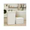Cos pentru rufe cu capac Velvet 45l, 45X29X63cm, îngust, alb