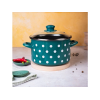 Кастрюля эмалированная Green Dots 20 см, 4 л, крышка стекло