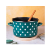 Кастрюля эмалированная Green Dots 20 см, 4 л, крышка стекло