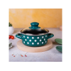 Кастрюля эмалированная Green Dots 14 см, 1 л, крышка стекло Кастрюля эмалированная Green Dots 14 см, 1 л, крышка стекло