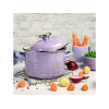 Cratita emailata Waves Violet 20 cm, 4 l, capac din metal Cratita emailata Waves Violet 20 cm, 4 l, capac din metal