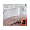 Lenjerie de pat 2 persoane NH Pike Cappuccino cu broderie: cuvertura de pat, cearsaf, 4 huse p/u perna Lenjerie de pat 2 persoane NH Pike Cappuccino cu broderie: cuvertura de pat, cearsaf, 4 huse p/u perna